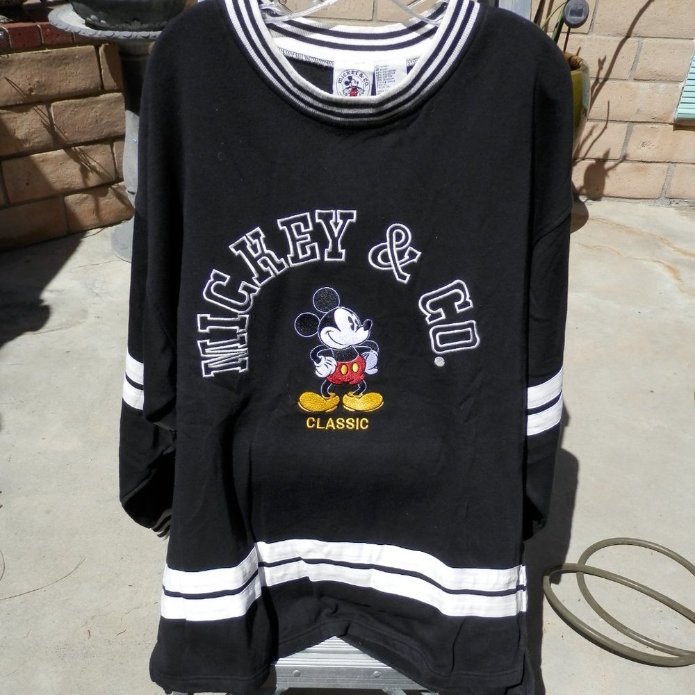 Black and White Mickey and Co. Hockey Shirt